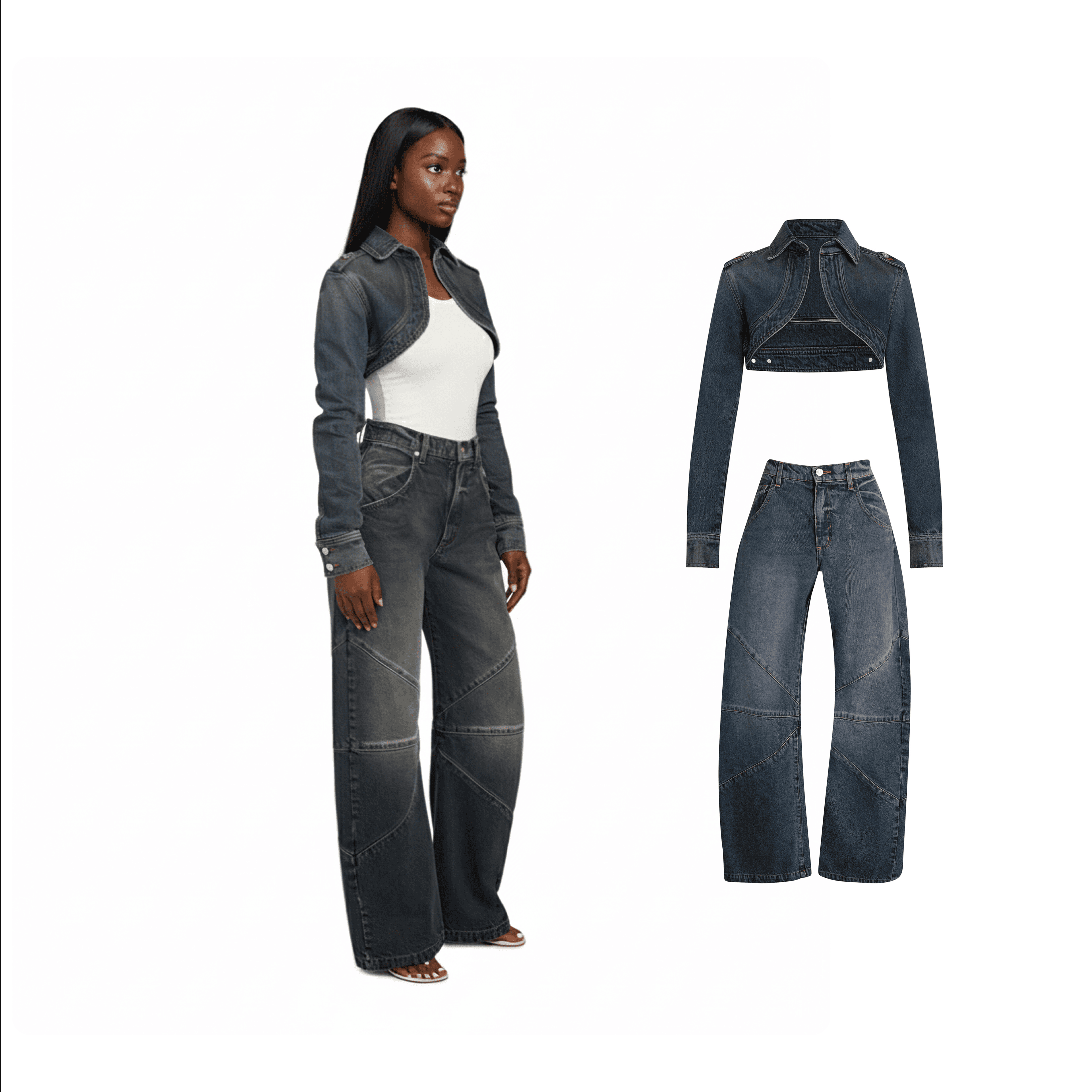 AI Fashion Model wearing denim outfit