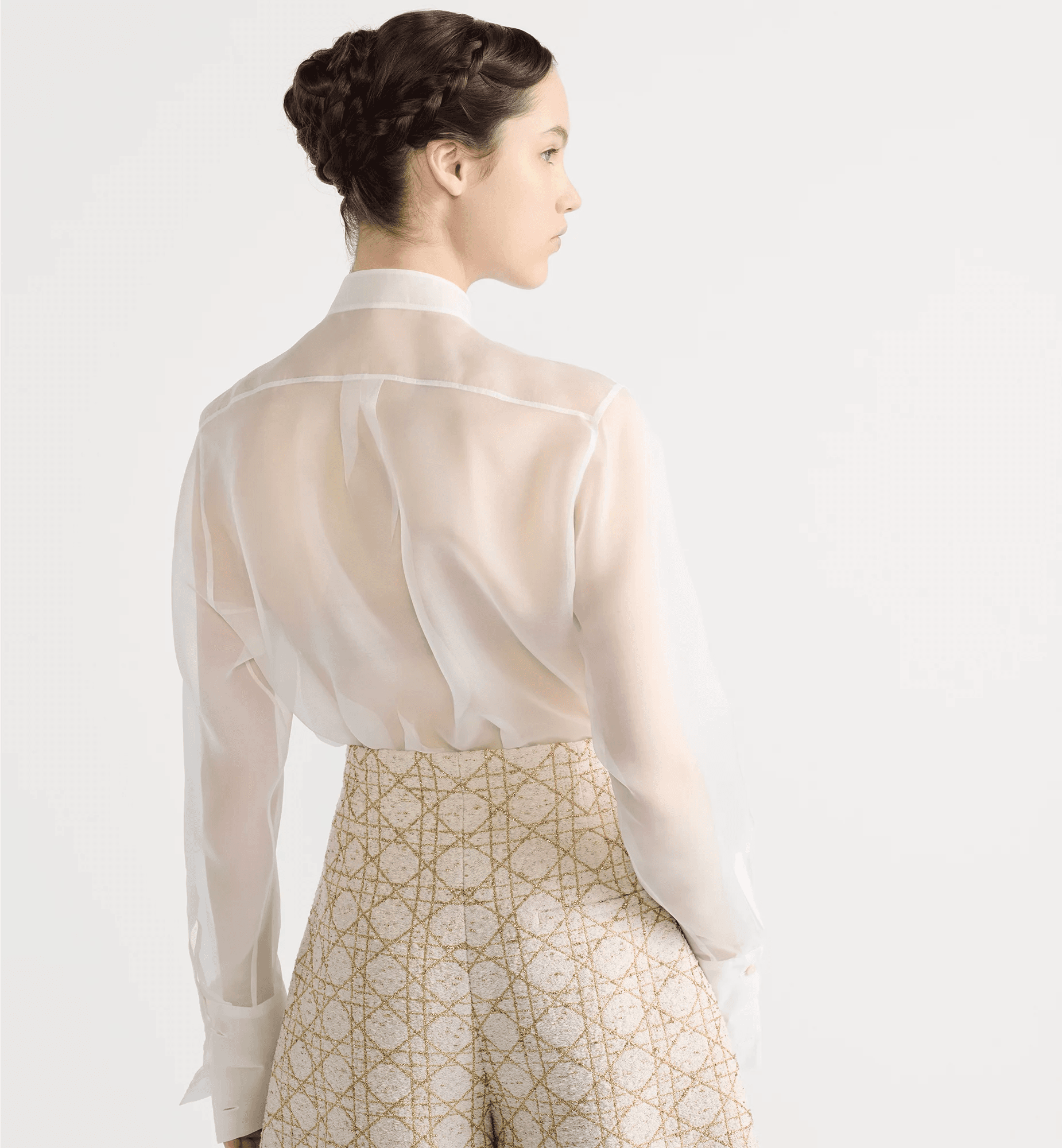 Professional fashion model showcase - back view